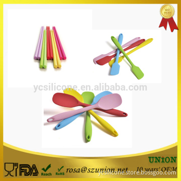 Hot sale colorful kitchenware heat-resistant silicone cooking spoons chopsticks